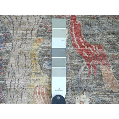 Oushak And Peshawar Wool Hand Knotted Rug Grey 2.6x6.2 -O020108