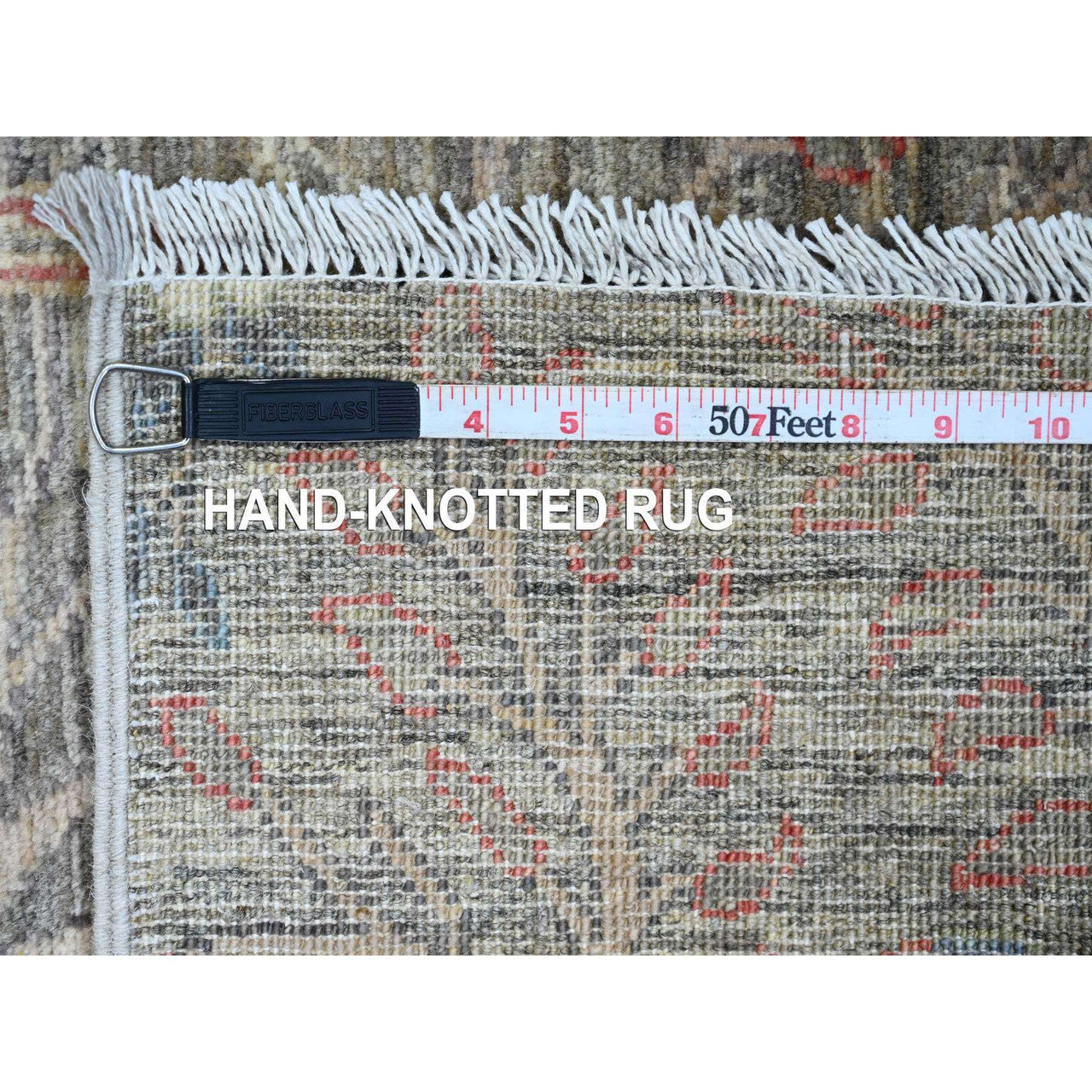 Gray 2'6" x 6'2" Oushak And Peshawar Hand knotted Wool Rug - Sku: O020108