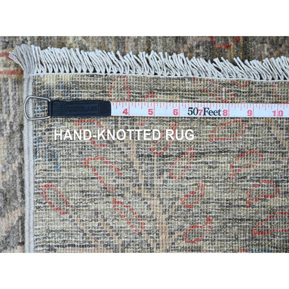 Oushak And Peshawar Wool Hand Knotted Rug Grey 2.6x6.2 -O020108