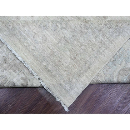 Oushak And Peshawar Wool Hand Knotted Rug Ivory 11.5x15.1 -O020114