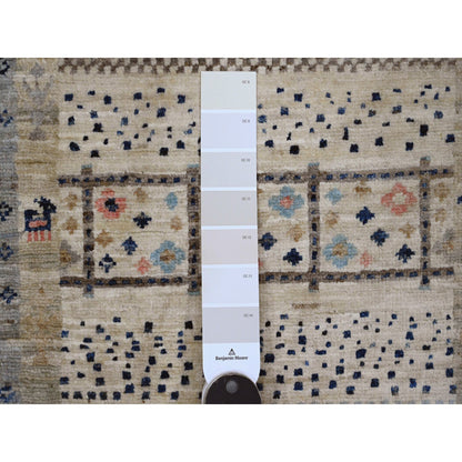 Tribal & Geometric Wool Hand Knotted Rug Brown 2.10x9.6 -O020115