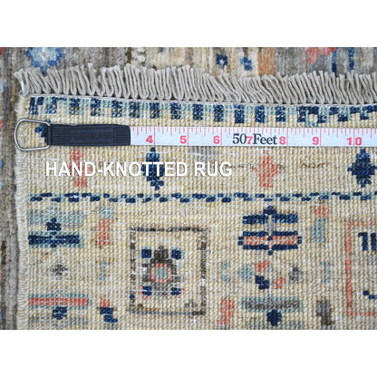 Tribal & Geometric Wool Hand Knotted Rug Brown 2.10x9.6 -O020115