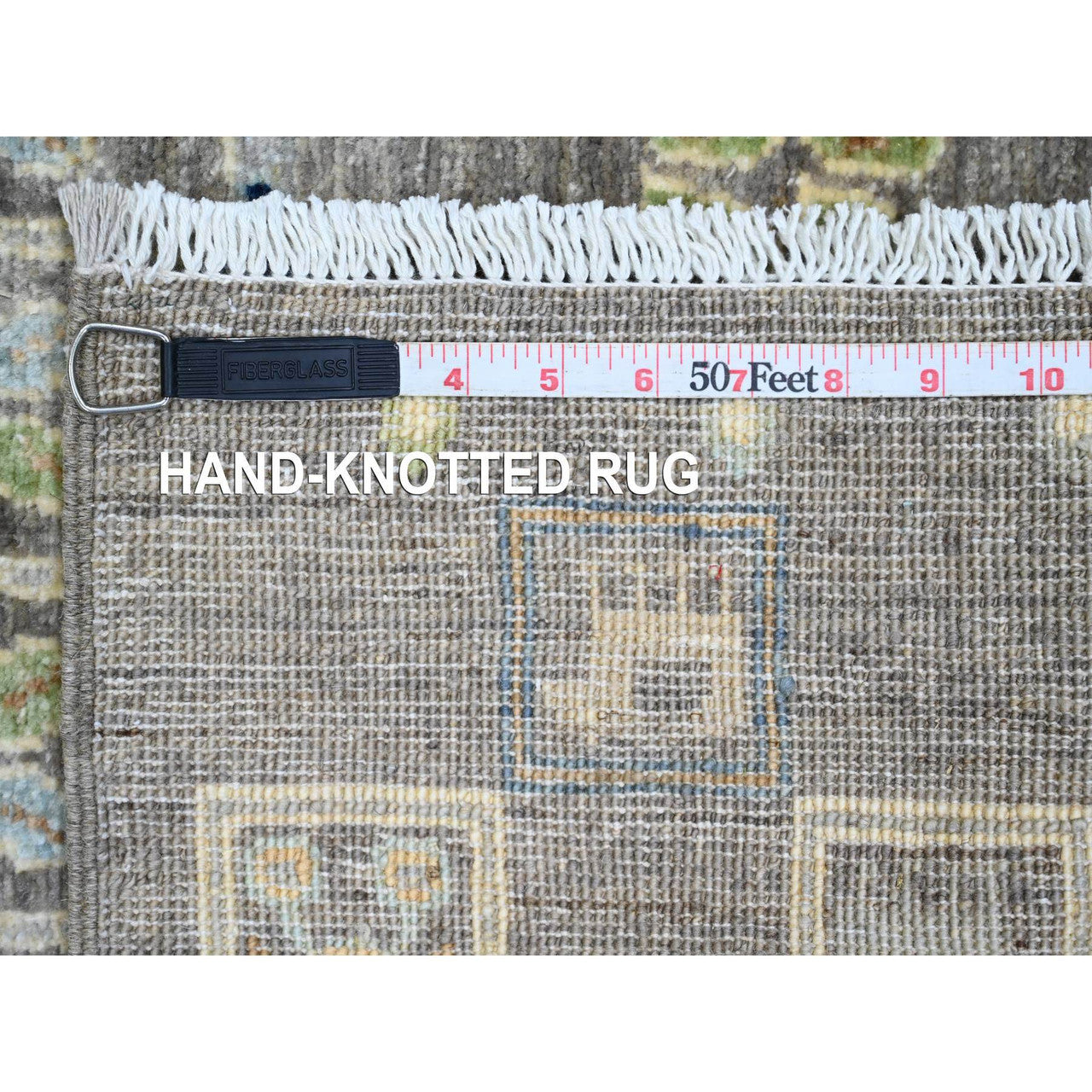Gray 2'8" x 9'7" Tribal & Geometric Hand knotted Wool Rug - Sku: O020117