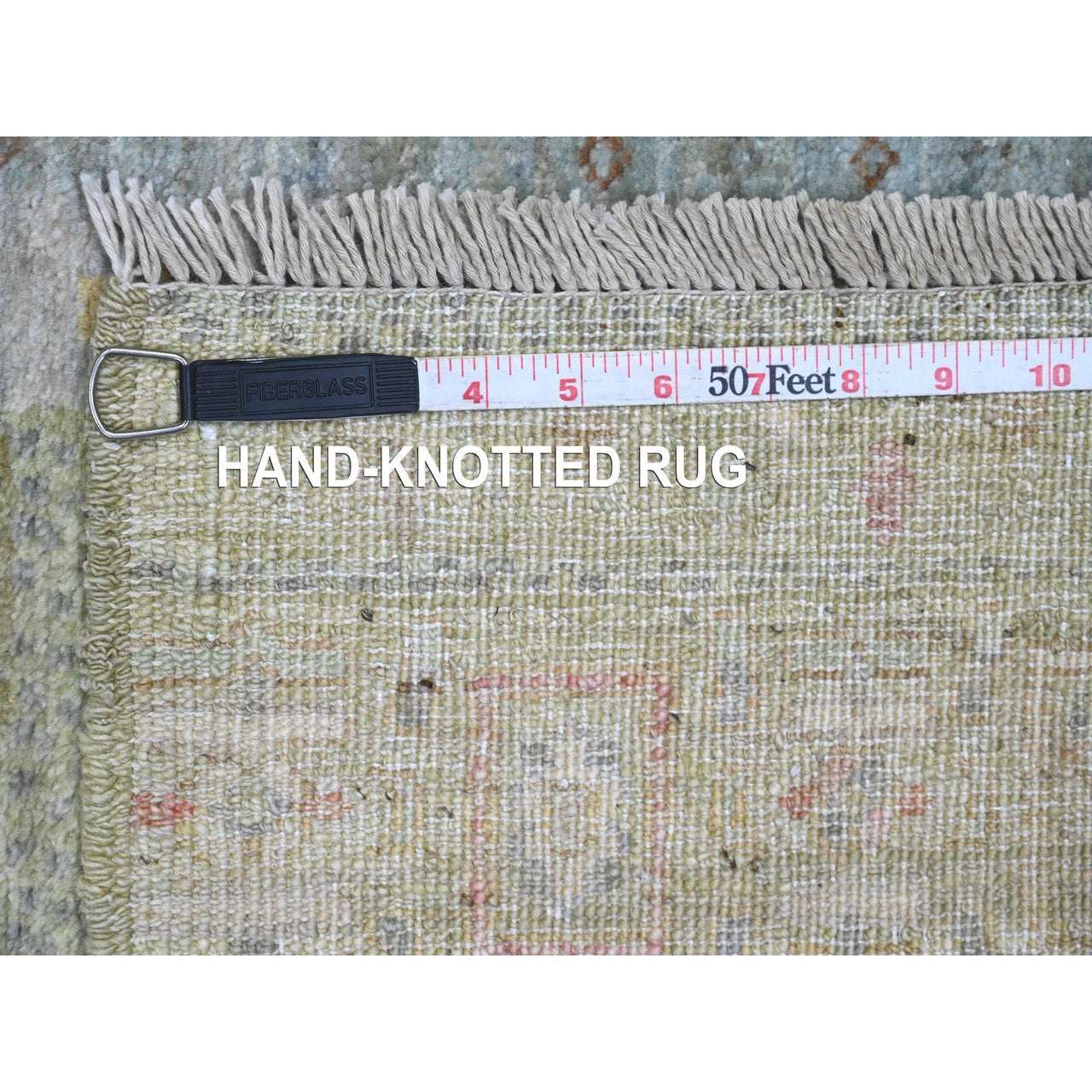 Green 2'9" x 9'7" Tribal & Geometric Hand knotted Wool Rug - Sku: O020127