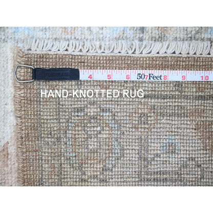 Oushak And Peshawar Wool Hand Knotted Rug Brown 2.9x9.6 -O020129