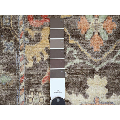 Oushak And Peshawar Wool Hand Knotted Rug Brown 2.11x5.10 -O020138