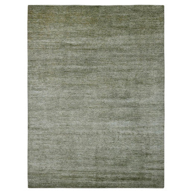 Modern and Contemporary Wool Hand Knotted Rug Green 8.5x11.5 -O020142