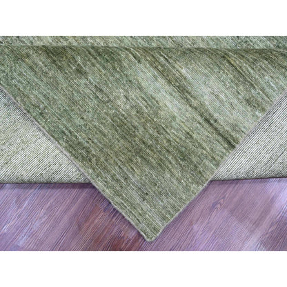 Modern and Contemporary Wool Hand Knotted Rug Green 8.5x11.5 -O020142