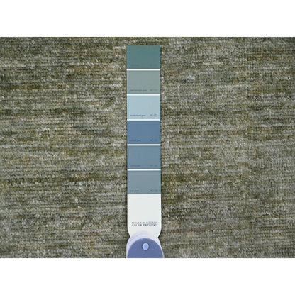 Modern and Contemporary Wool Hand Knotted Rug Green 8.5x11.5 -O020142