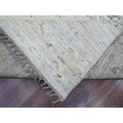 Tribal & Geometric Wool Hand Knotted Rug Grey 8.11x12.1 -O020146
