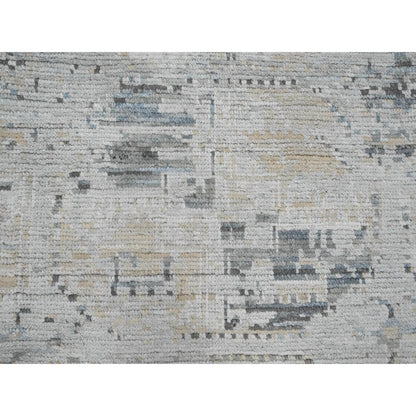 Tribal & Geometric Wool Hand Knotted Rug Grey 8.11x12.1 -O020146
