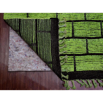 Tribal & Geometric Wool Hand Knotted Rug Green 8.2x10.6 -O020147