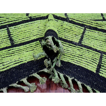 Tribal & Geometric Wool Hand Knotted Rug Green 8.2x10.6 -O020147