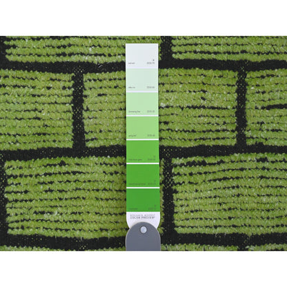Tribal & Geometric Wool Hand Knotted Rug Green 8.2x10.6 -O020147