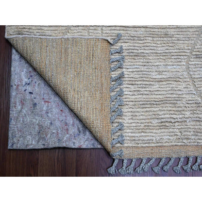 Tribal & Geometric Wool Hand Knotted Rug Grey 9.8x14.7 -O020148