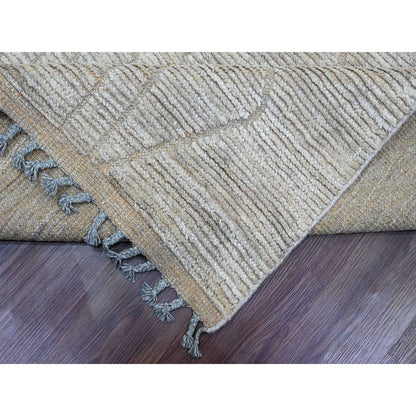 Tribal & Geometric Wool Hand Knotted Rug Grey 9.8x14.7 -O020148