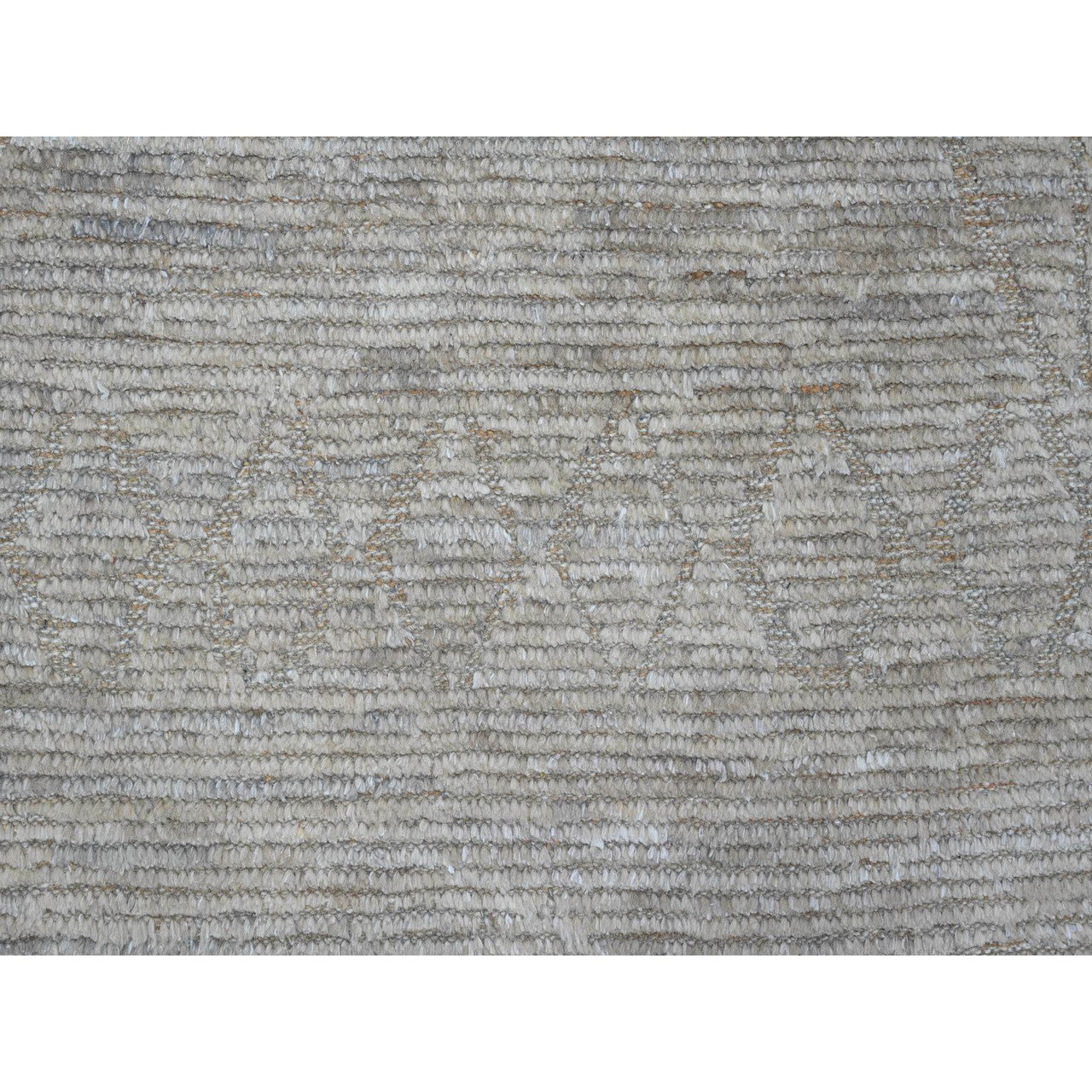 Gray 9'8" x 14'7" Tribal & Geometric Hand knotted Wool Rug - Sku: O020148