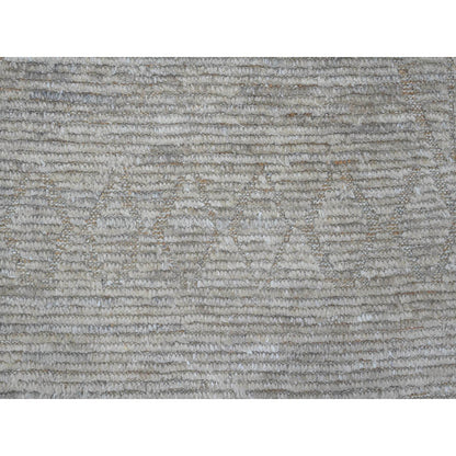 Tribal & Geometric Wool Hand Knotted Rug Grey 9.8x14.7 -O020148