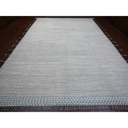 Tribal & Geometric Wool Hand Knotted Rug Grey 10.2x14.7 -O020149