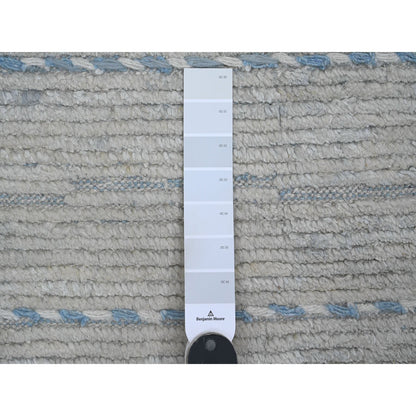 Tribal & Geometric Wool Hand Knotted Rug Grey 10.2x14.7 -O020149