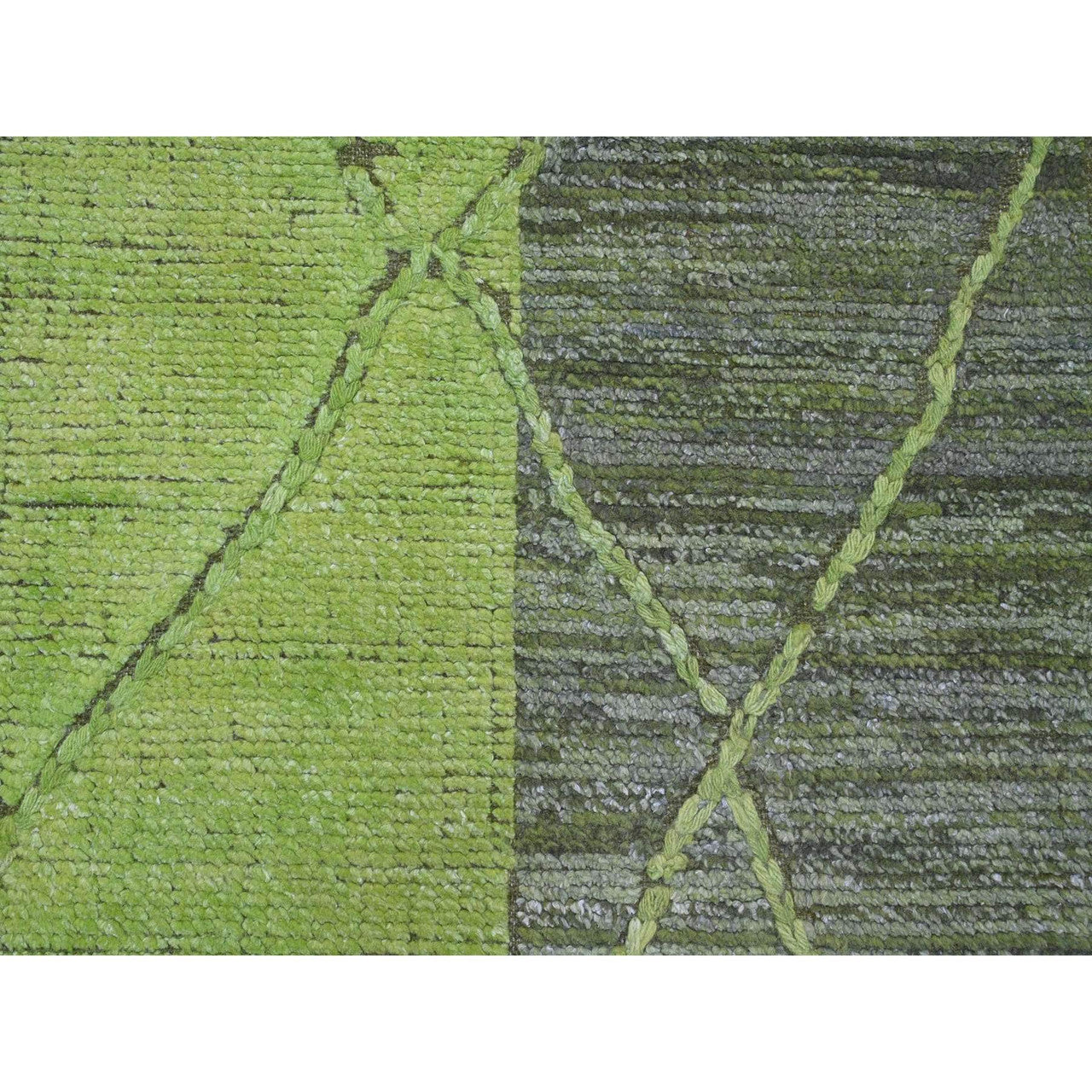 Green 11'7" x 14'8" Tribal & Geometric Hand knotted Wool Rug - Sku: O020150