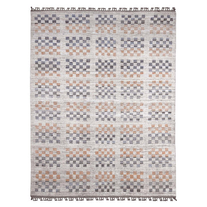 Tribal & Geometric Wool Hand Knotted Rug Ivory 8.1x10.5 -O020151