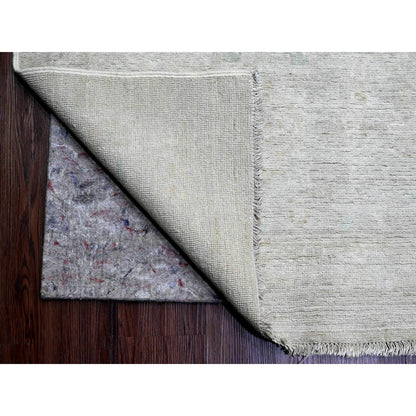 Oushak And Peshawar Wool Hand Knotted Rug Ivory 11.5x15.9 -O020155