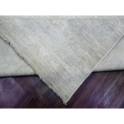 Oushak And Peshawar Wool Hand Knotted Rug Ivory 11.5x15.9 -O020155