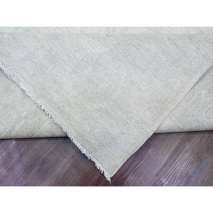 Oushak And Peshawar Wool Hand Knotted Rug Ivory 9.11x13.0 -O020161