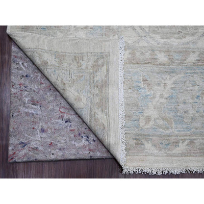 Oushak And Peshawar Wool Hand Knotted Rug Ivory 9.2x11.10 -O020167