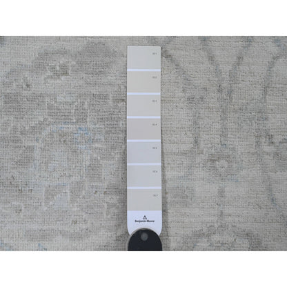 Oushak And Peshawar Wool Hand Knotted Rug Ivory 9.2x11.10 -O020167