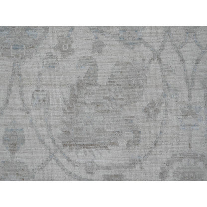 Oushak And Peshawar Wool Hand Knotted Rug Ivory 9.2x11.10 -O020167