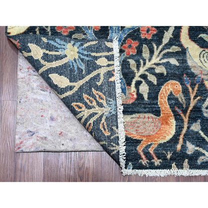 Oushak And Peshawar Wool Hand Knotted Rug Blue 10.0x10.1 -O020168