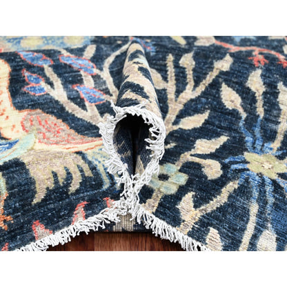 Oushak And Peshawar Wool Hand Knotted Rug Blue 10.0x10.1 -O020168