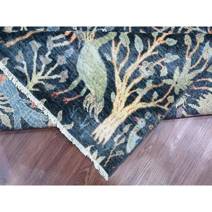Oushak And Peshawar Wool Hand Knotted Rug Blue 10.0x10.1 -O020168