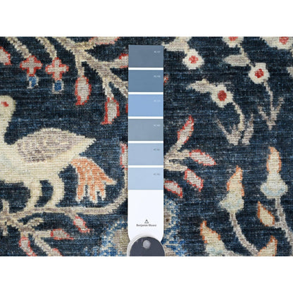 Oushak And Peshawar Wool Hand Knotted Rug Blue 10.0x10.1 -O020168