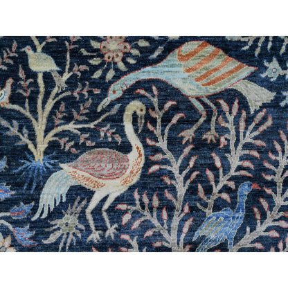 Oushak And Peshawar Wool Hand Knotted Rug Blue 10.0x10.1 -O020168