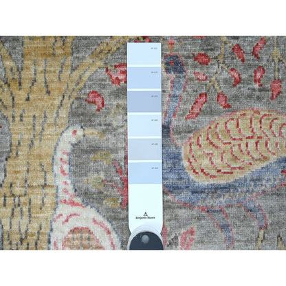 Oushak And Peshawar Wool Hand Knotted Rug Grey 5.9x5.9 -O020175