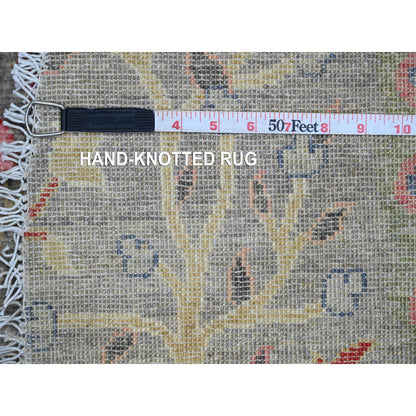Oushak And Peshawar Wool Hand Knotted Rug Grey 5.9x5.9 -O020175