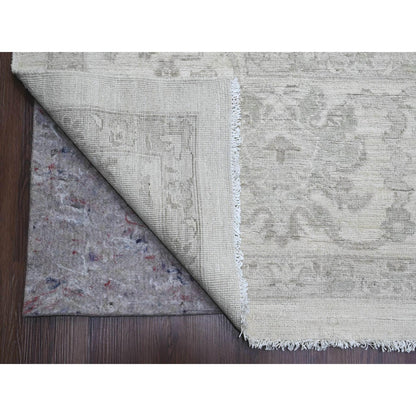 Oushak And Peshawar Wool Hand Knotted Rug Ivory 11.7x14.10 -O020179