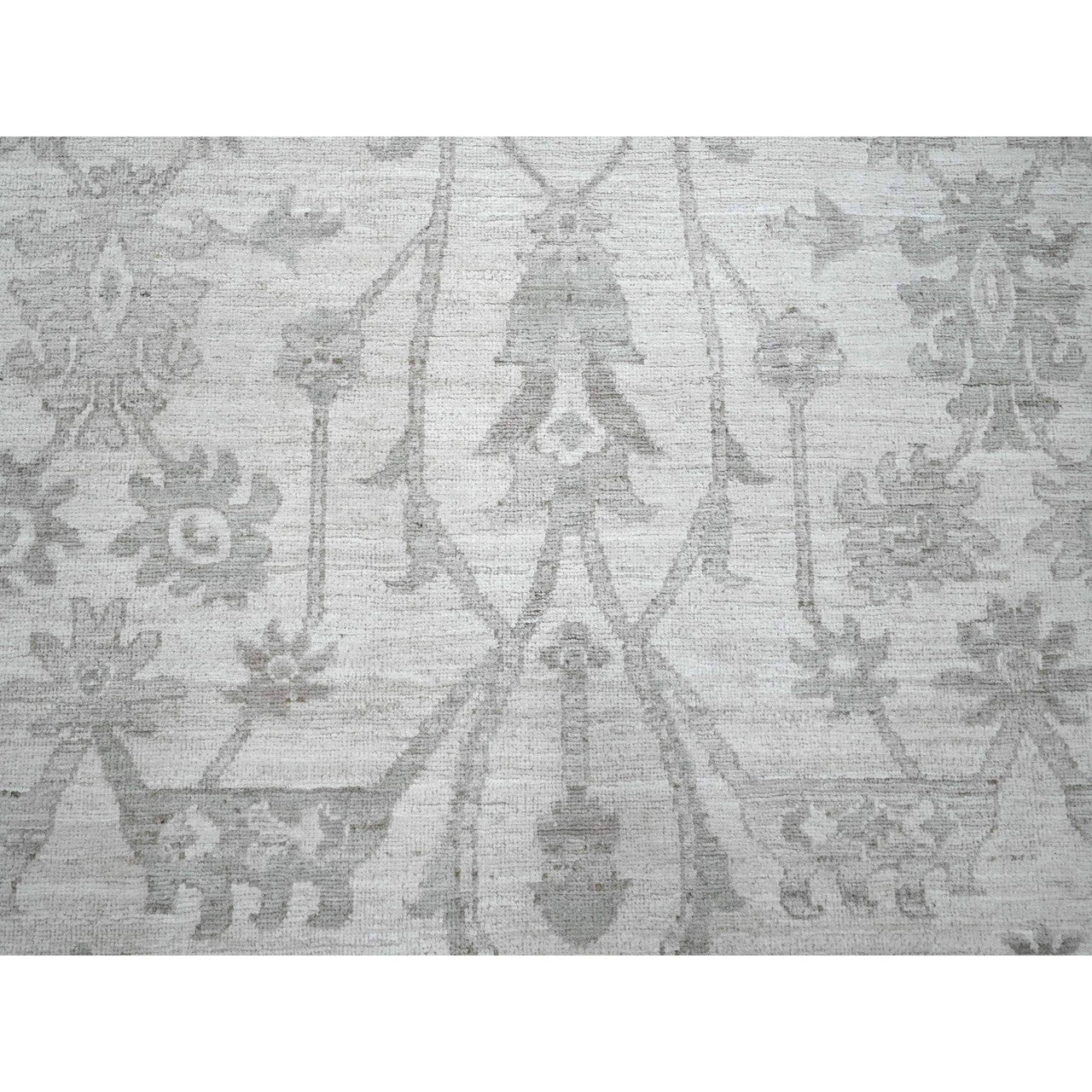 Oushak And Peshawar Wool Hand Knotted Rug Ivory 11.7x14.10 -O020179