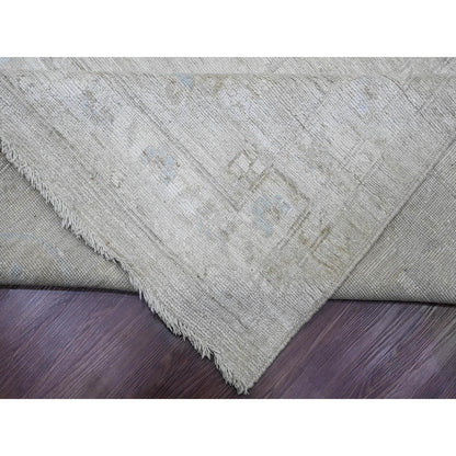 Oushak And Peshawar Wool Hand Knotted Rug Grey 14.0x19.6 -O020183
