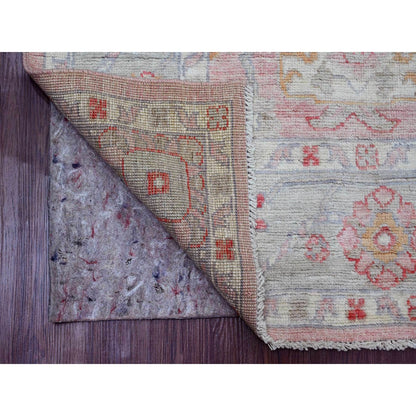 Oushak And Peshawar Wool Hand Knotted Rug Pink 6.0x9.1 -O020195