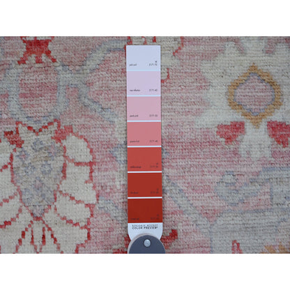 Oushak And Peshawar Wool Hand Knotted Rug Pink 6.0x9.1 -O020195