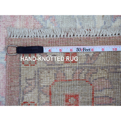 Oushak And Peshawar Wool Hand Knotted Rug Pink 6.0x9.1 -O020195