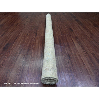 Oushak And Peshawar Wool Hand Knotted Rug Green 5.11x6.2 -O020198