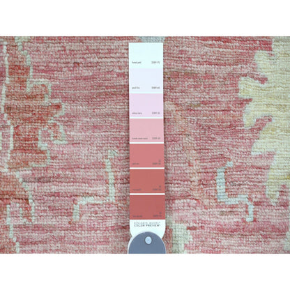 Oushak And Peshawar Wool Hand Knotted Rug Pink 5.9x8.9 -O020199