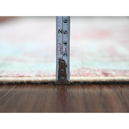 Oushak And Peshawar Wool Hand Knotted Rug Pink 5.9x8.9 -O020199