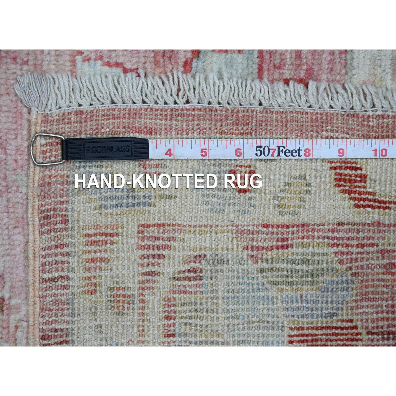 Pink 5'9" x 8'9" Oushak And Peshawar Hand knotted Wool Rug - Sku: O020199