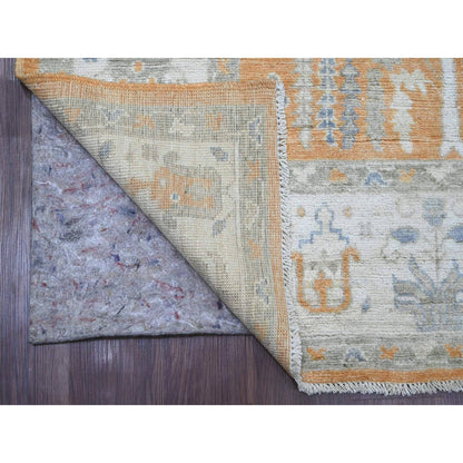 Oushak And Peshawar Wool Hand Knotted Rug Brown 6.0x8.7 -O020200